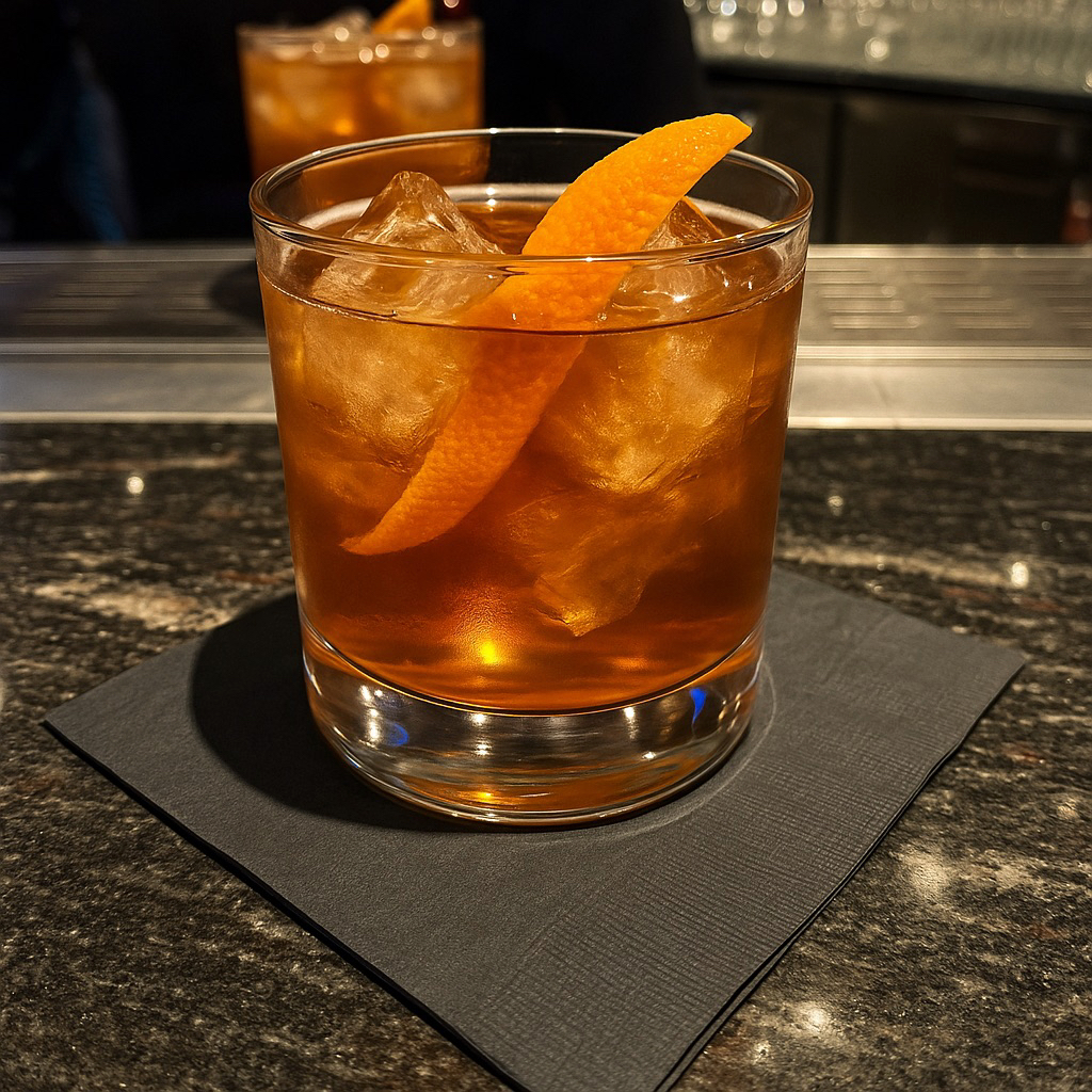 Rum Old Fashioned cocktail on Scarlet Lady